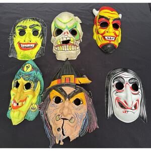 Rare 1960’s HTF Vtg Collegeville Ben Cooper Halloween Mask Lot Of 6 USA LOOK!